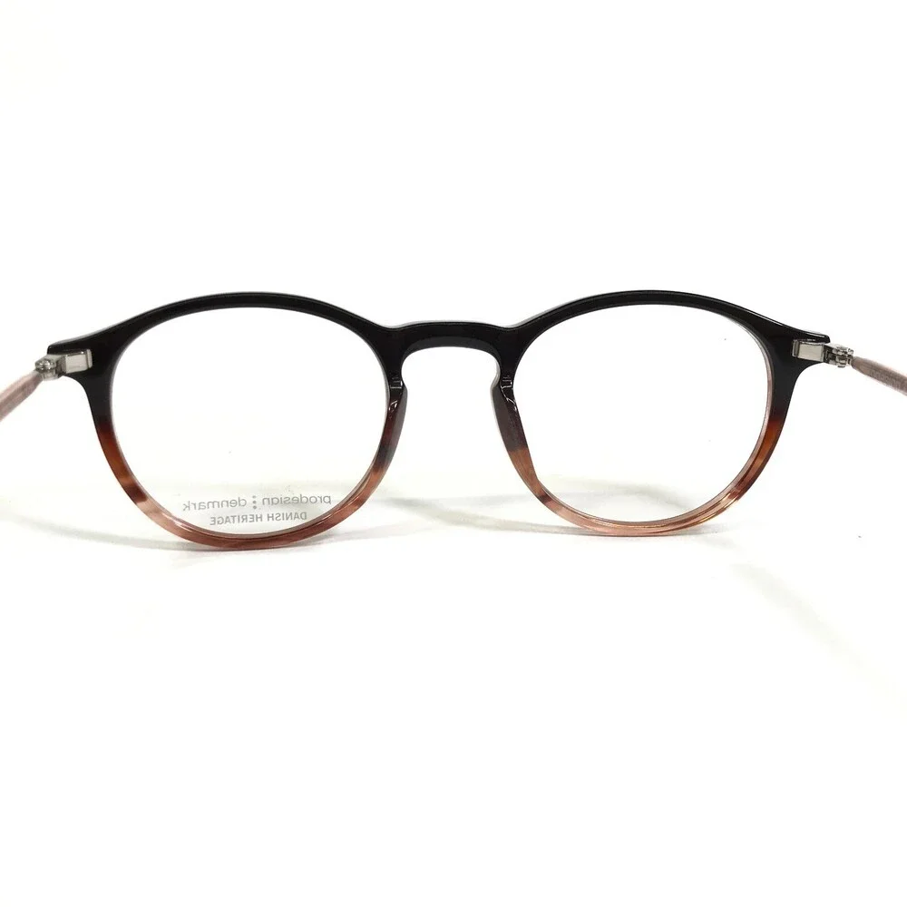 Prodesign Denmark Eyeglasses Frames 4773 c.4942 Brown Clear Pink Round 46-20-140